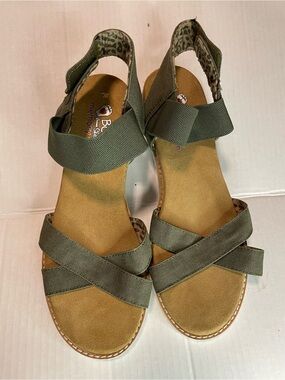 Skechers Bobs Olive Canvas Sandals